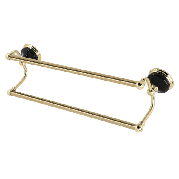 BA9113PB Water Onyx 24" Dual Towel Bar, Polished Brass